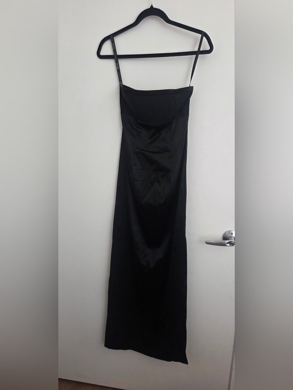 Zum Zum by Niki Livas- Vintage 1990s Strapless Black Satin Evening Gown